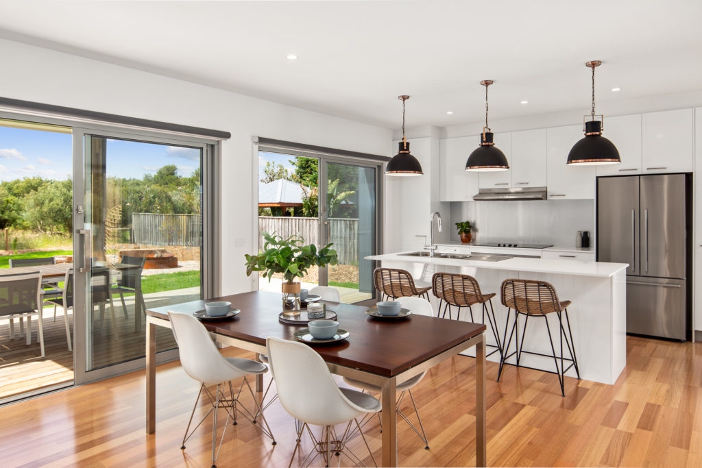 Ecoliv Heyland project - double glazed windows in kitchen area