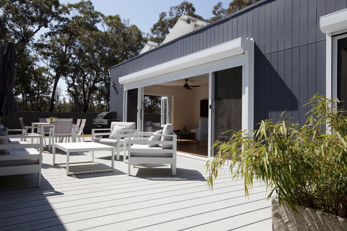 'Callala beach', The bushfire-resistant deck built at our Callala project, rated BAL-FZ. '